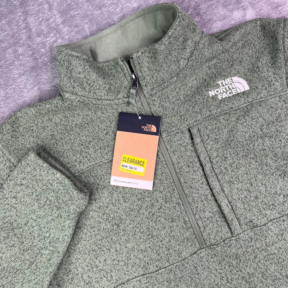 The North Face Gordon Lyons 1/4 Zip Mens Small Bark Mist Heath Pullover Sweater